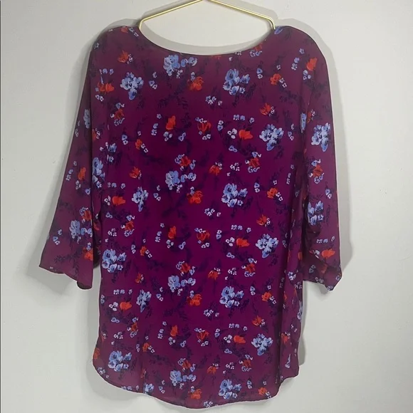 Ava & Viv Purple Floral Blouse - Picture 7 of 7